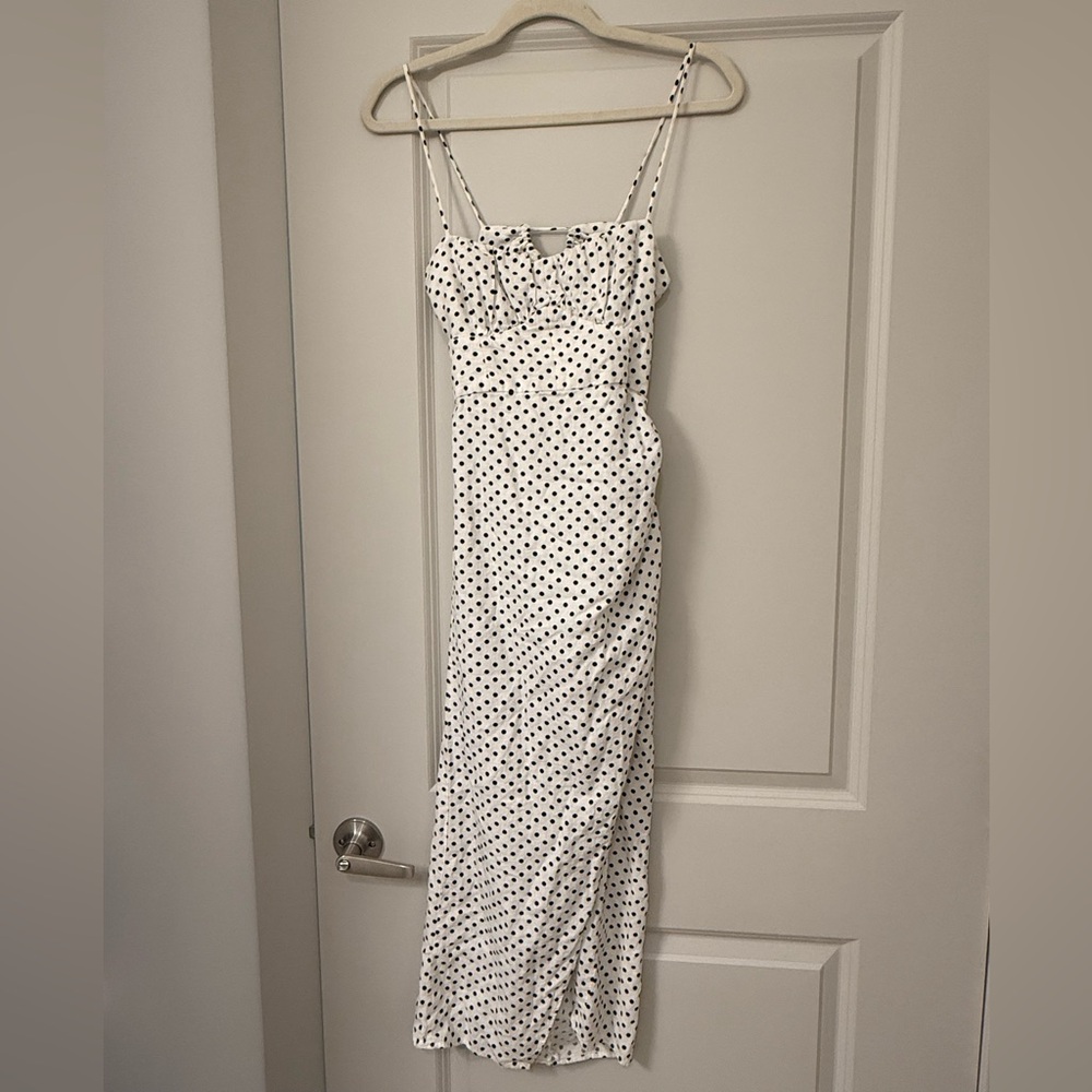Zara Black and White Polka Dot Maxi Dress